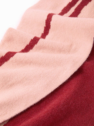 TWO-TONE BOWKNOT PATTERN KNITTED SCARF