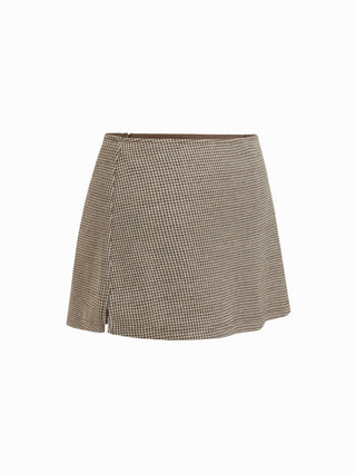 Jacquard Houndstooth Low Rise Split Mini Skort
