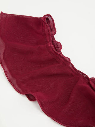 Mesh Ruffle Hem Maxi Dress