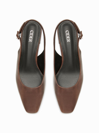 SQUARE TOE DISTRESSED CHUNKY HEELS