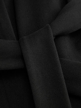 Wool-look Stand Collar Cloak Sleeve Oversized Jacket With Belt
