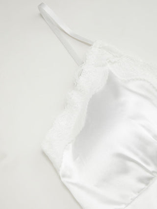 Satin Satin V-neck Floral Lace Bowknot Cami Nightdress For Bedroom