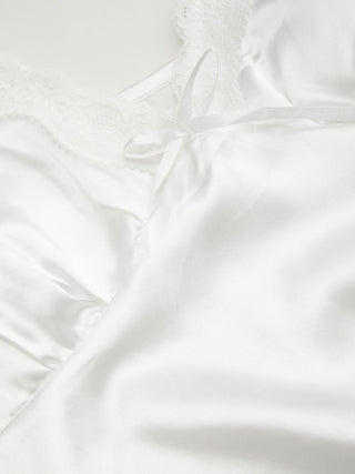 Satin Satin V-neck Floral Lace Bowknot Cami Nightdress For Bedroom