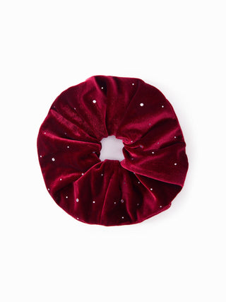 VELVET RHINESTONE DECOR SCRUNCHIE