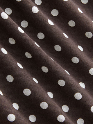 Chiffon Halter Neckline Polka Dot Metallic Decor Backless Top