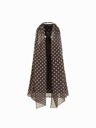 Chiffon Halter Neckline Polka Dot Metallic Decor Backless Top