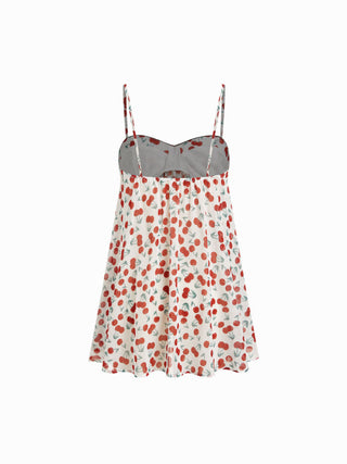 Chiffon Leopard Bowknot Oversized Mini Nightdress