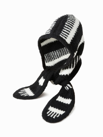 WOOL-BLEND STRIPED KNITTED HAT
