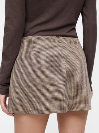 Jacquard Houndstooth Low Rise Split Mini Skort