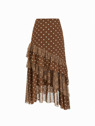 Chiffon High Rise Leopard Print Layered Maxi Skirt