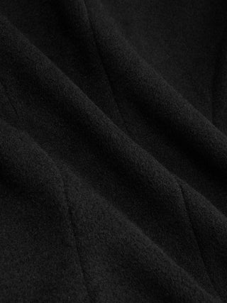 Wool-look Collar Faux Fur Trim Long Sleeve Button Jacket