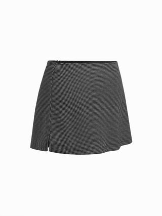 Jacquard Houndstooth Low Rise Split Mini Skort