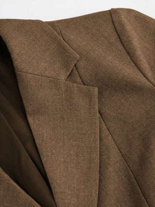 Notch Collar Size Tie Button Oversized Blazer