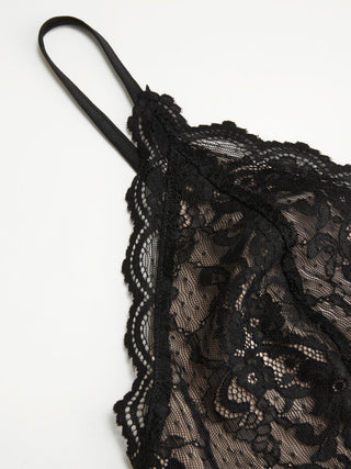 Satin V-Neck Lace Panel Mermaid Maxi Dress