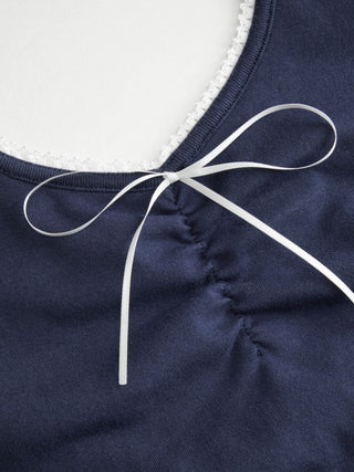 Cotton-blend Halter Neck Ruched Front Cami Top