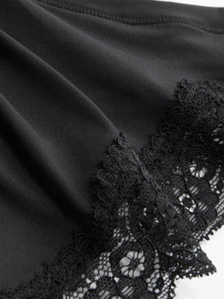 Jersey Jersey U-neckline Lace Trim Lingerie Set For Bedroom