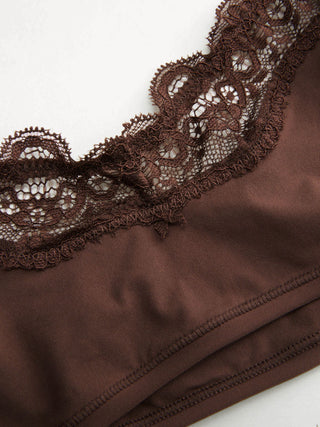 Jersey Jersey U-neckline Lace Trim Lingerie Set For Bedroom