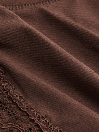 Jersey Jersey U-neckline Lace Trim Lingerie Set For Bedroom
