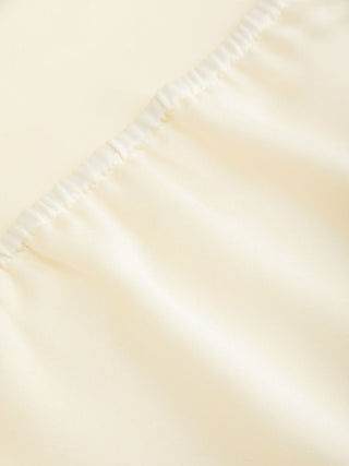Satin Halter Neck Lace Trim Ruched Top