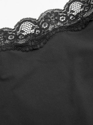 Jersey Square Neck Lace Trim Bodysuit