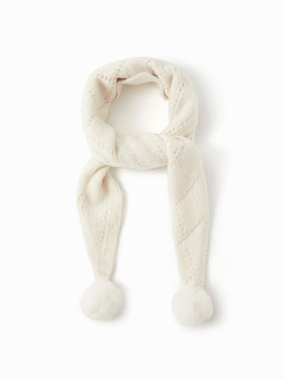 WOOL POM-POM KNITTED SCARF