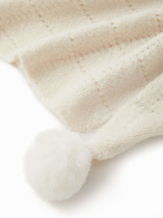 WOOL POM-POM KNITTED SCARF