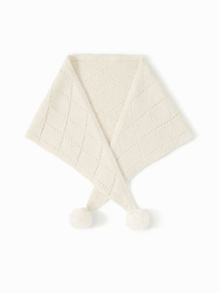 WOOL POM-POM KNITTED SCARF