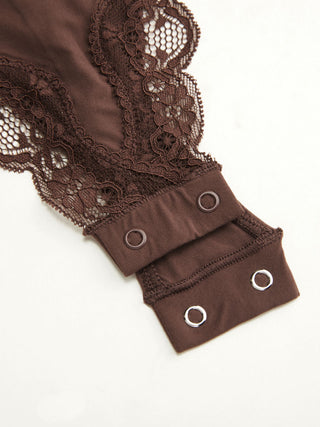 Jersey Square Neck Lace Trim Bodysuit