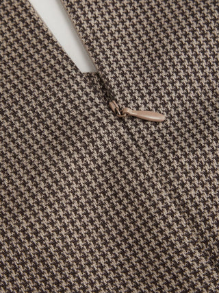 Jacquard Jacquard Square Neck Houndstooth Bowknot Flared Mini Dress For Daily Casual Coffee Shop