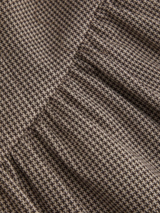 Jacquard Jacquard Square Neck Houndstooth Bowknot Flared Mini Dress For Daily Casual Coffee Shop