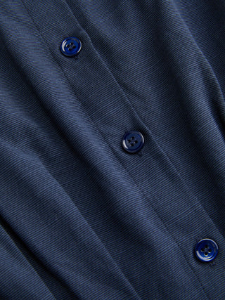 Linen-blend Linen-blend Collar V-neck Pleated Short Sleeve Shirt For Work