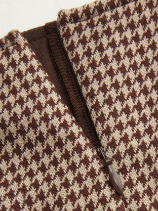 Jacquard Houndstooth Low Rise Split Mini Skort