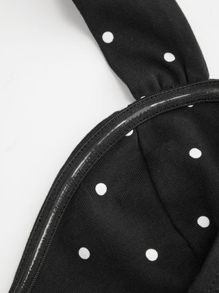 Cotton Polka Dot Halter Neck Ruched Tie Back Top