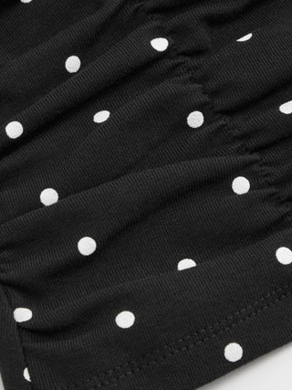 Cotton Polka Dot Halter Neck Ruched Tie Back Top