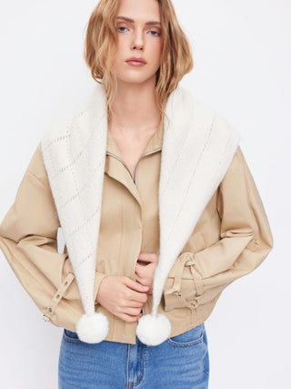 WOOL POM-POM KNITTED SCARF