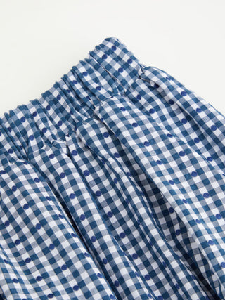 Woven High Rise Gingham Lace Trim A-line Maxi Skirt For Daily Casual Vacation