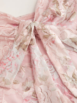 Lace Floral Sweetheart Tiered Mini Dress
