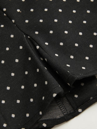 Polka Dot Peter Pan Collar Puff Sleeve Cropped Top