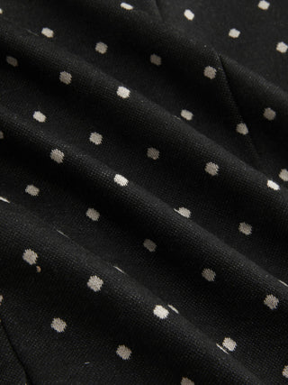 Polka Dot Peter Pan Collar Puff Sleeve Cropped Top
