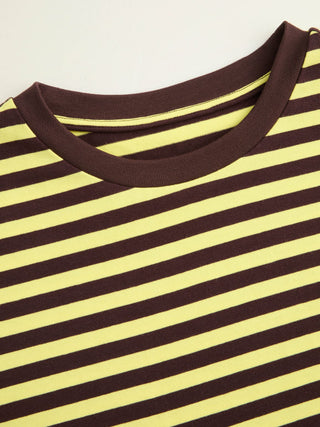 Cotton-blend Stripe Oversized Tee