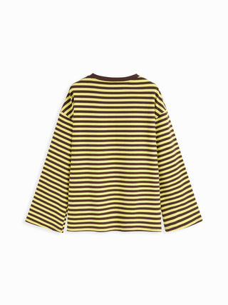 Cotton-blend Stripe Oversized Tee