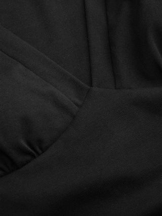 Cotton-Blend V-neck Ruched Top
