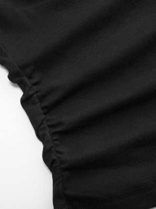Cotton-Blend V-neck Ruched Top