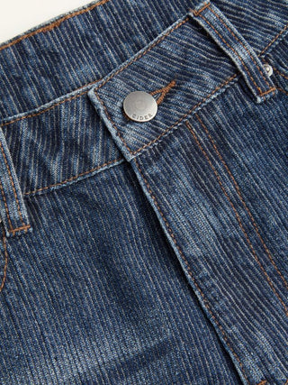 Washed Denim Low Rise Straight Leg Jeans