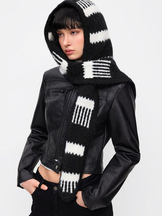 WOOL-BLEND STRIPED KNITTED HAT