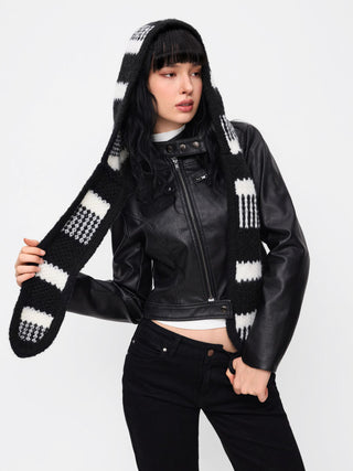 WOOL-BLEND STRIPED KNITTED HAT