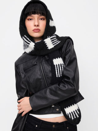 WOOL-BLEND STRIPED KNITTED HAT