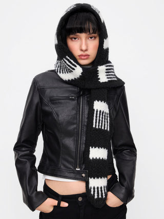 WOOL-BLEND STRIPED KNITTED HAT