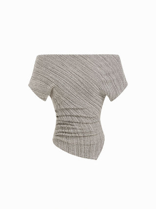 Cotton-blend Asymmetrical Neck Top