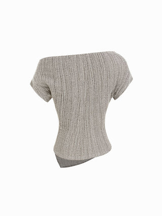Cotton-blend Asymmetrical Neck Top